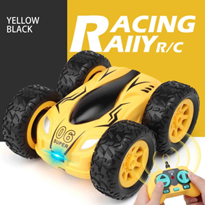  ماشین کنترلی چرخشی 360 درجه زرد Car 360 Degree Flip Remote Control Cars مقیاس 1:32_اسباب بازی